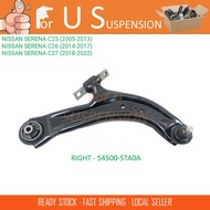 1 PIECE FRONT LOWER ARM RIGHT - 54500-5TA0A  NISSAN SERENA C25 (2005-2013) / C26 (2014-2017) /C27 (2