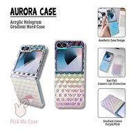 LAYAR PM-214 Aurora Gradient Case For Samsung Galaxy Z FLIP 4 Z FLIP 5/ Z FLIP 6/ Simple Color Plati
