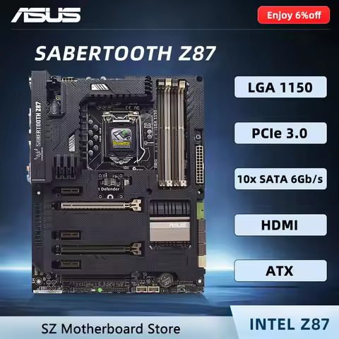 ASUS SABERTOOTH Z87 motherboard memoria ram ddr4 LGA 1150 cpu compatible i7-4790K i5-4670K i5-4460 X