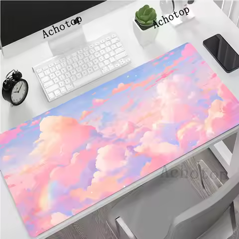 pink cloud Gamer Mouse Pad Rubber Mousepads Locking Edge Mouse Mat Locking Edge Gaming Mousepad Keyb