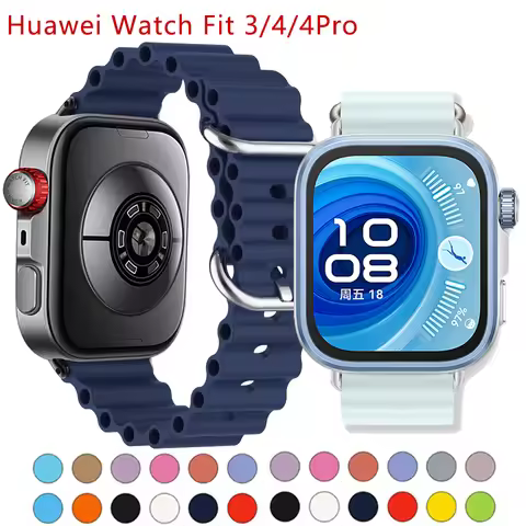Bracelet For Huawei Watch Fit 4 4 Pro Strap Replaceable Smart Watch Ocean Silicone Sport Band Huawei