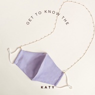 Cotton face mask with detachable beaded chain mask holder necklace [Katy]