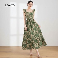 Lovito Gaun Corak Boho Rumbai untuk Wanita L129ED445