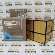 Rubik 2x2 YONGJUN 2x2 MIRROR BLACKBASE GOLD STICKER RUBIK ORIGINAL SPEED CUBE