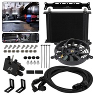 Oil Cooler Kit 22/25/30 Row AN10 w/7" Electric Fan For BMW 3 Series N54 Engine 135 335i E90 E92 E93 
