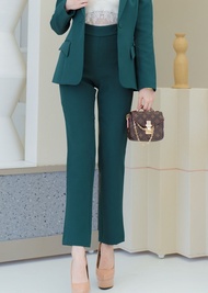 เสื้อสูทผู้หญิงมีกระเป๋าอกแต่งกระดุมแขนNO.2326 กางเกงขายาวทรงกระบอกเล็ก No.2326-2 (S-6XL)