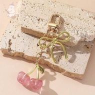 【E.five】 Shiny Simulated Cherry Key Chain Creative Pendant Bag Fruit Design Sense E