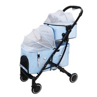ONE - 中小型寵物可拆卸雙層推車 （顔色：藍色）