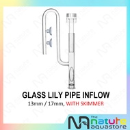 Aquarium Lily Pipe Inflow With Skimmer 13mm, 17mm