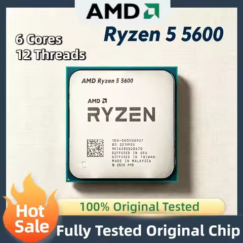 AMD Ryzen 5 5600 Desktop Processor 6C 12T 3.5 4.4GHz 7nm Zen3 AM4 Socket 3MB L2 32MB L3 65W PCIe 4.0
