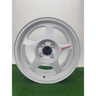 SPORT RIM 15inch 15x7 4x100 ET:35 CERAMIC WHITE COLOR (FLOW FORMING)