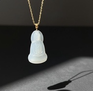 冰種翡翠觀音菩薩項鍊 18K金墜頭 | 天然緬甸玉翡翠A貨 | 送禮