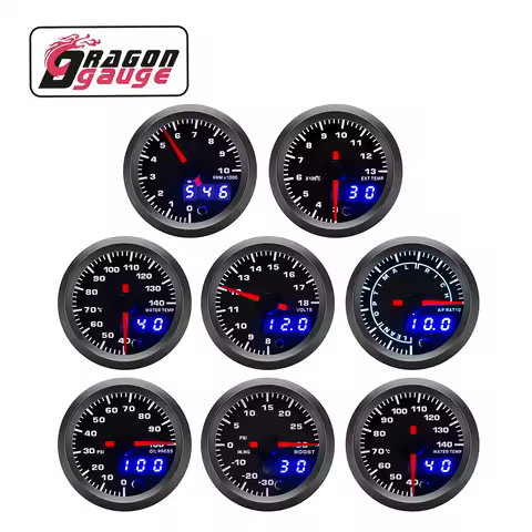 「DRAGON」 52mm Tachometer PRM Boost Gauge Voltage EGT Gauge Water Temperature Oil Temp Oil Pressure C