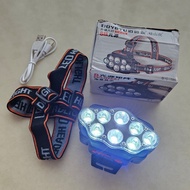 全新 超亮八核LED充電頭燈 登山露營釣魚夜跑照明頭燈