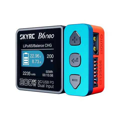 SkyRC B6neo Smart Charger DC 200W PD 80W LiPo Battery Balance Charger SK-100198 Compact 6S Charger D