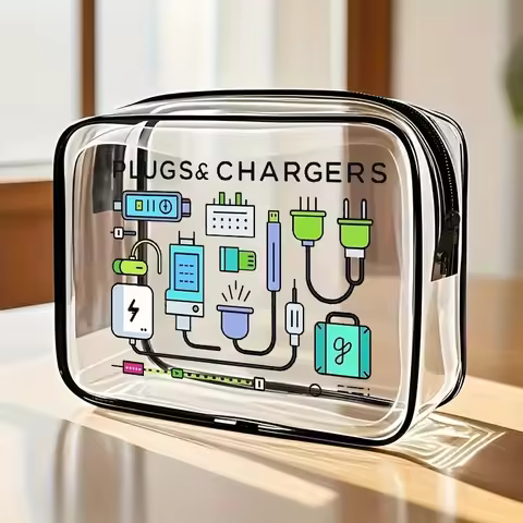 Multipurpose Transparent Tote Bag - Clear Zipper Carry Case for Toiletries, Makeup, Electronics Idea