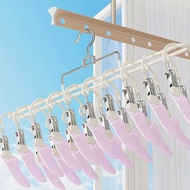 Stainless Steel Windproof Coat Hanger With 20 Clips Sock Hanger Space-saving 360-degree Strong T9n8