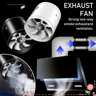 PEONIES Mute Exhaust Fan, Air Ventilation Pipe Toilet Exhaust Fan, Multifunctional Black White 4'' 6'' Super Suction Ceiling Booster Household Kitchen