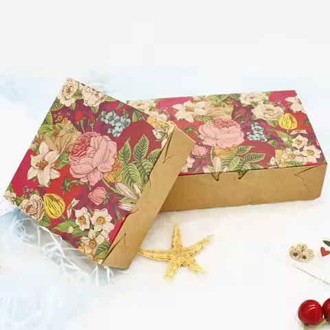 20pcs Gift Box Kraft Paperboard Box Cookie Packaging Box Macaron Box Diwali Gifts Boxes for Sweets C