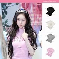 1JINN STODIO High Neck Knit Short Sleeve Top