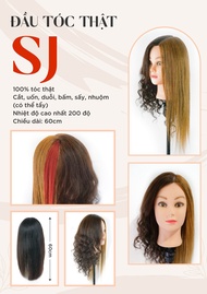 Đầu Manocanh Tóc Thật 100% Đầu Ken Tóc Thật Chuyên Dụng Cho Các Salon Uốn Ép Nhuộm Được