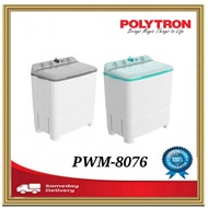 Mesin cuci polytron 2tabung 8kg hijab series PWM-8076 