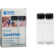 Hanna - HI731315 Glass Cuvettes and Caps for Checker (Set of 2) | Vials Replacement For Aquarium Tes