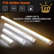 LAMPU LED TL SENSOR GERAK USB MAGNETIC TEMPEL SMARTLAMP DINDING LEMARI