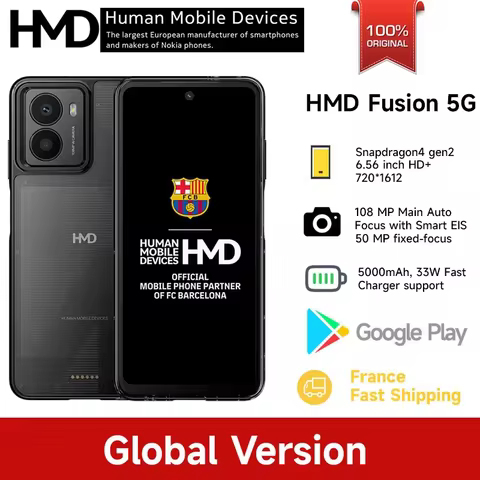 New Global Version HMD Fusion 5G 8GB 256GB Smartphone 6.56 inch HD+108MP Camera NFC 5000 mAh 33W Cha