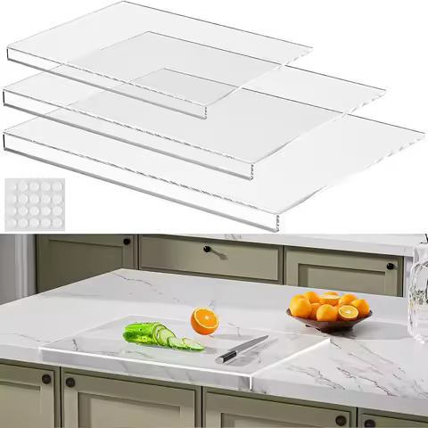LMETJMA Acrylic Cutting Boards with Counter Lip Non-Slip Cutting Board Chopping Board Kitchen Counte