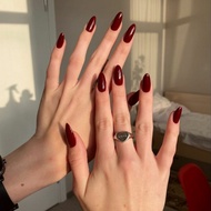 Bikan cia - Press On Nails Red Burgundy Red nails theory/ Fake Nails/ Custom Nail/