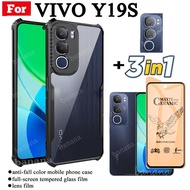 3 in 1 Vivo Y19s เคสโทรศัพท์กันกระแทกสําหรับ Vivo Y19 S ฟิล์มฝ้าเซรามิก + ฟิล์มเลนส์กล้อง