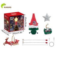 Rungao Animated Christmas Tree Train Hanging Electric Train Set Steam and Light Express Train Santa