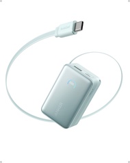 Anker Nano แบตเตอรี่สำรอง 10000mAh เครื่องชาร์จแบบพกพา พร้อมกับสายไฟแบบหดได้ ขนาด 2.3 ฟุต แบตเตอรี่แ