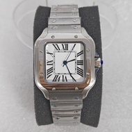 Ladies' Watch 33mm Square Watch Silver Case (Sunburst Pattern Face) with 2813 Movement