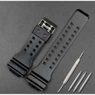 HITAM Casio G-Shock Watch Strap GA-100 GA-10 GA-120 GA-300 Glossy Black Strap Free Bonus Pen+ Quality Screwdriver