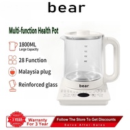 【3-year warranty】Bear Insulated Water Bottle can steam eggs 1.8L capacity electric kettle glass wate