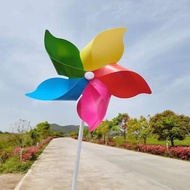 Multi-colored 5-bladed Plastic Pinwheel, size 35cm long, 18cm wide, used to decorate classrooms and 