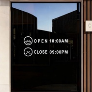 Business Hours Glass Stickers Shop Working Hours Decorative Sliding Door Stickers