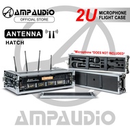 AmpAudio 2U Rack Flight Case for Wireless Mic Receiver PA System DJ Audio Equipment Portable Case