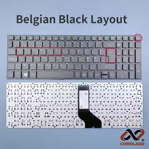 Belgian Azerty Keyboard For Acer Aspire 3 A315-21 A315-41 A315-31/32 A315-51 A315-53 Extensa EX251 E