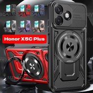 For Honor X5C Plus X5CPlus 2026 Phone Case 360° Metal Ring Stand Holder Magnetic Armor Casing HonorX