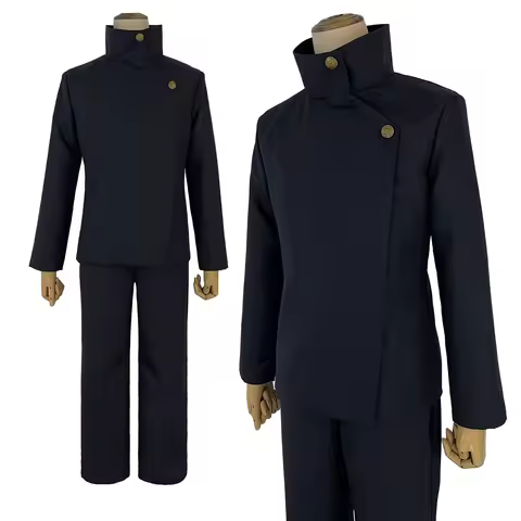 HOLOUN Jujutsu JJK Manga Anime Fushiguro Megumi Cosplay Costume Wig Dark Blue Jacket Pants Uniform R