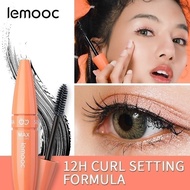 LEMOOC Eyes Makeup Set Mascara & Liquid Eyeliner Stamp Waterproof & Eyelash Curler For Eyelash Exten