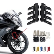 แผ่นบังโคลนหน้าสำหรับ KAWASAKI Ninja 300/400 Ninja 250 250r Ninja650 Abs Z650รถจักรยานยนต์ CNC อุปกรณ์เสริมบังโคลนบล็อกป้องกันด้านข้างตัวเลื่อนป้องกันการตก