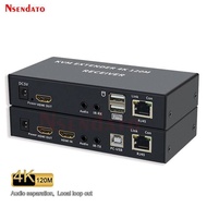 KVM Extender HDMI RJ45 4K HDMI Extender Cat6 120M HDMI KVM Ethernet Extender audio Kit over Lan Ethe