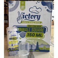 [25 PCS] Thinwall Victory Square 150ml Thinwall Square/ Plastic Square/ Plastic Square Container Squ