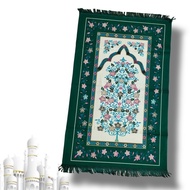 HIJAU Turkish Prayer Rug Turkey Travel Prayer Rug Velvet Prayer Rug Imported Prayer Rug - Small Gree
