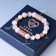 LUCY SUMMER กำไลข้อมือหิน Rose Quartz Strawberry Quartz Pearl Himalaya Quartz