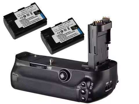 JINTU Vertical Shutter Batter Grip +2pcs LP-E6 Batteries w/AA holder Fr Canon 5D3 5DIII 5D Mark III 